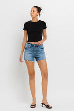 Load image into Gallery viewer, High Rise Raw Hem Denim Shorts
