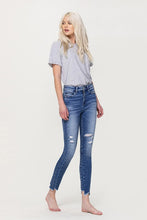 Load image into Gallery viewer, High Rise Ankle Skinny with Uneven Hem Detail
