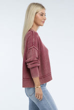 Load image into Gallery viewer, Washed Side Slit Oversized Cropped Sweater
