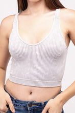 Load image into Gallery viewer, Washed Ribbed Cropped V-Neck Tank Top
