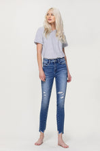 Load image into Gallery viewer, High Rise Ankle Skinny with Uneven Hem Detail
