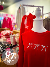 Load image into Gallery viewer, Dainty Bow Embroidered Crewneck *MADE TO ORDER 10-15 BIZ DAYS*
