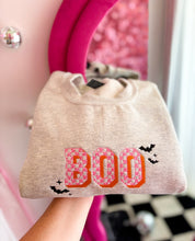 Load image into Gallery viewer, BOO Checkered Embroidered Crewneck *MADE TO ORDER 10-15 BIZ DAYS*
