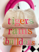 Load image into Gallery viewer, Custom Mascot Rainbow Embroidered Crewneck *MADE TO ORDER 10-15 BIZ DAYS*
