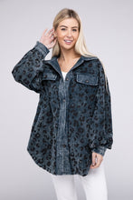 Load image into Gallery viewer, Vintage Washed Leopard Corduroy Buttoned Jacket
