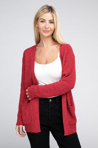 Melange Open Front Sweater Cardigan