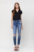 Load image into Gallery viewer, Distressed Mid Rise Ankle Skinny
