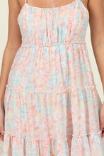 Load image into Gallery viewer, FLIRTY FLORAL TIE-STRAP MIDI DRESS
