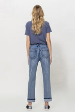 Load image into Gallery viewer, Stretch Mom Jeans w/ Spatter Detail and Cuff
