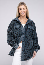 Load image into Gallery viewer, Vintage Washed Leopard Corduroy Buttoned Jacket
