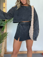 Load image into Gallery viewer, New women&#39;s long-sleeved hooded sweatshirt skirt set
