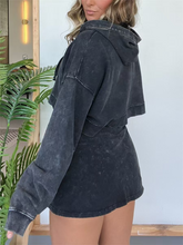 Load image into Gallery viewer, New women&#39;s long-sleeved hooded sweatshirt skirt set
