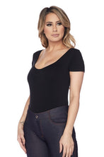 Load image into Gallery viewer, Scoopneck Short Sleeve Seamless Bodysuit
