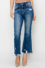 Load image into Gallery viewer, RISEN High Waist Raw Hem Flare Jeans
