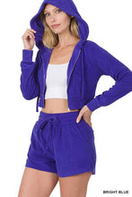 Load image into Gallery viewer, LOOP TERRY ZIP UP CROPPED HOODIE &amp; SHORTS SET

