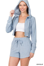 Load image into Gallery viewer, LOOP TERRY ZIP UP CROPPED HOODIE &amp; SHORTS SET

