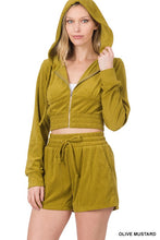 Load image into Gallery viewer, LOOP TERRY ZIP UP CROPPED HOODIE &amp; SHORTS SET
