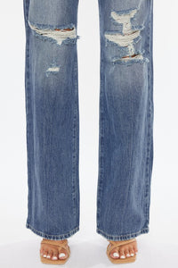 ULTRA HIGH RISE DISTRESSED NINETIES FLARE-KC8682M