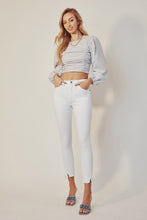 Load image into Gallery viewer, HIGH RISE ANKLE SKINNY WHITE JEANS-KC8604WT
