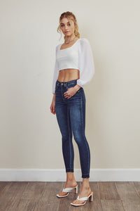 HIGH RISE ANKLE SKINNY JEANS-KC2510D