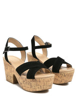 Load image into Gallery viewer, ULLA HIGH HEELED BLOCK SANDAL IN BLACK
