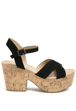 Load image into Gallery viewer, ULLA HIGH HEELED BLOCK SANDAL IN BLACK
