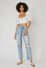 Load image into Gallery viewer, HIGH RISE SLIM STRAIGHT JEANS-KC8708M
