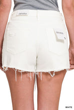 Load image into Gallery viewer, RAW HEM WHITE DENIM SHORTS
