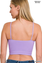 Load image into Gallery viewer, RIBBED SEAMLESS CROPPED CAMI WITH BRA PADS
