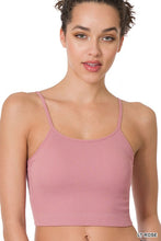 Load image into Gallery viewer, RIBBED SEAMLESS CROPPED CAMI WITH BRA PADS
