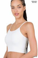 Load image into Gallery viewer, RIBBED SEAMLESS CROPPED CAMI WITH BRA PADS
