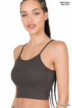 Load image into Gallery viewer, RIBBED SEAMLESS CROPPED CAMI WITH BRA PADS
