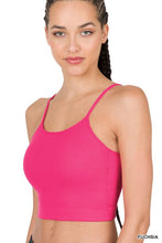 Load image into Gallery viewer, RIBBED SEAMLESS CROPPED CAMI WITH BRA PADS
