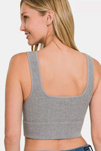 Load image into Gallery viewer, Zenana Ribbed Square Neck Cropped Tank
