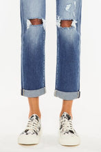 Load image into Gallery viewer, Kancan High Waist Distressed Hem Detail Cropped Straight Jeans
