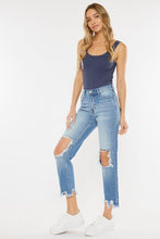 Load image into Gallery viewer, Kancan High Waist Chewed Up Straight Mom Jeans
