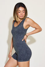 Load image into Gallery viewer, Zenana Ribbed Washed Round Neck Sleeveless Romper
