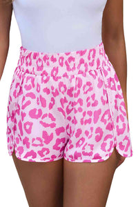 Leopard Elastic Waist Shorts