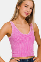 Load image into Gallery viewer, Zenana Washed Ribbed Cropped Tank
