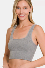 Load image into Gallery viewer, Zenana Ribbed Square Neck Cropped Tank
