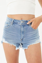 Load image into Gallery viewer, LOVE TREE Raw Hem Cat&#39;s Whisker Denim Shorts
