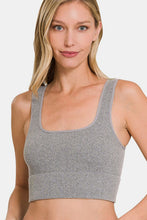 Load image into Gallery viewer, Zenana Ribbed Square Neck Cropped Tank
